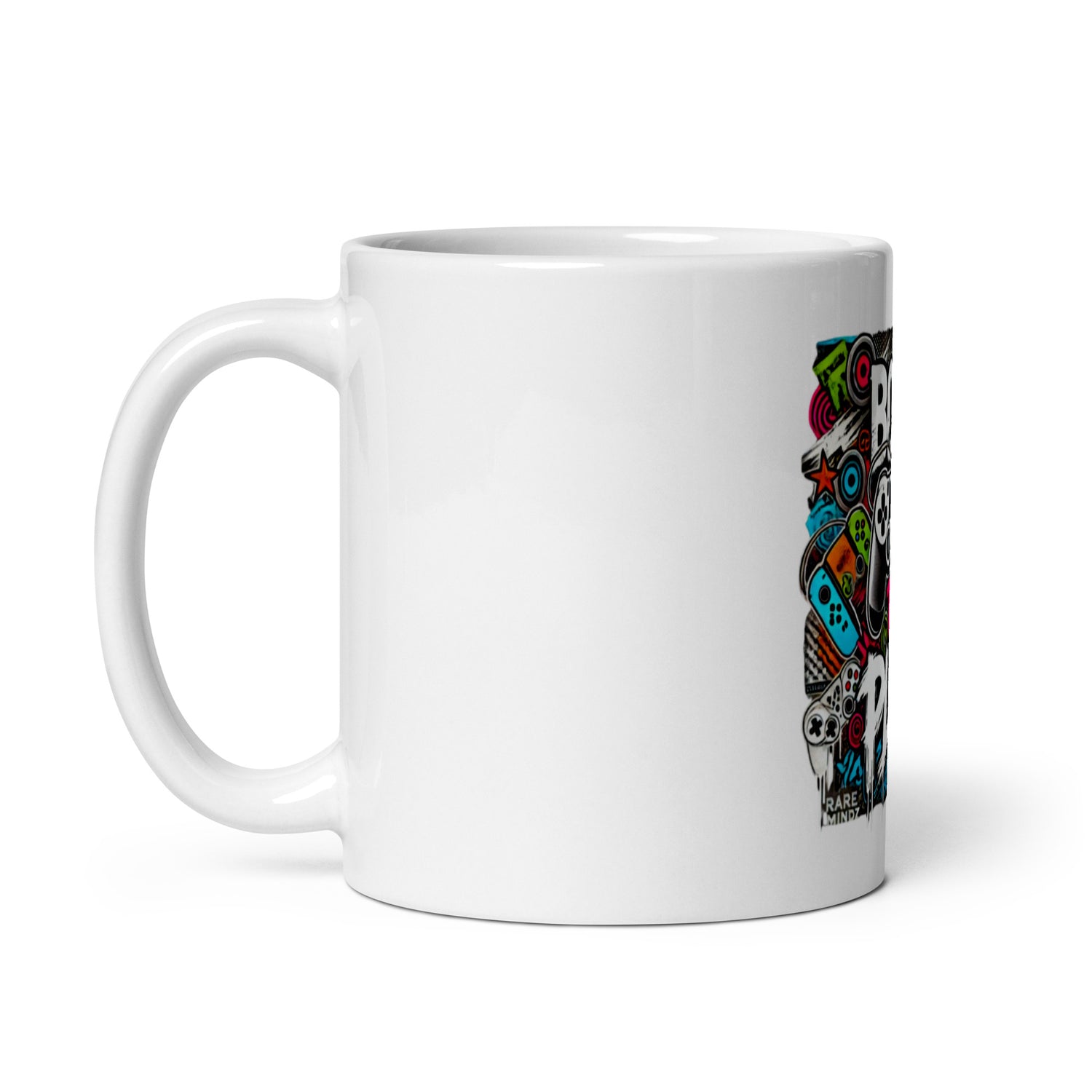 White glossy mug RARE MINDZ