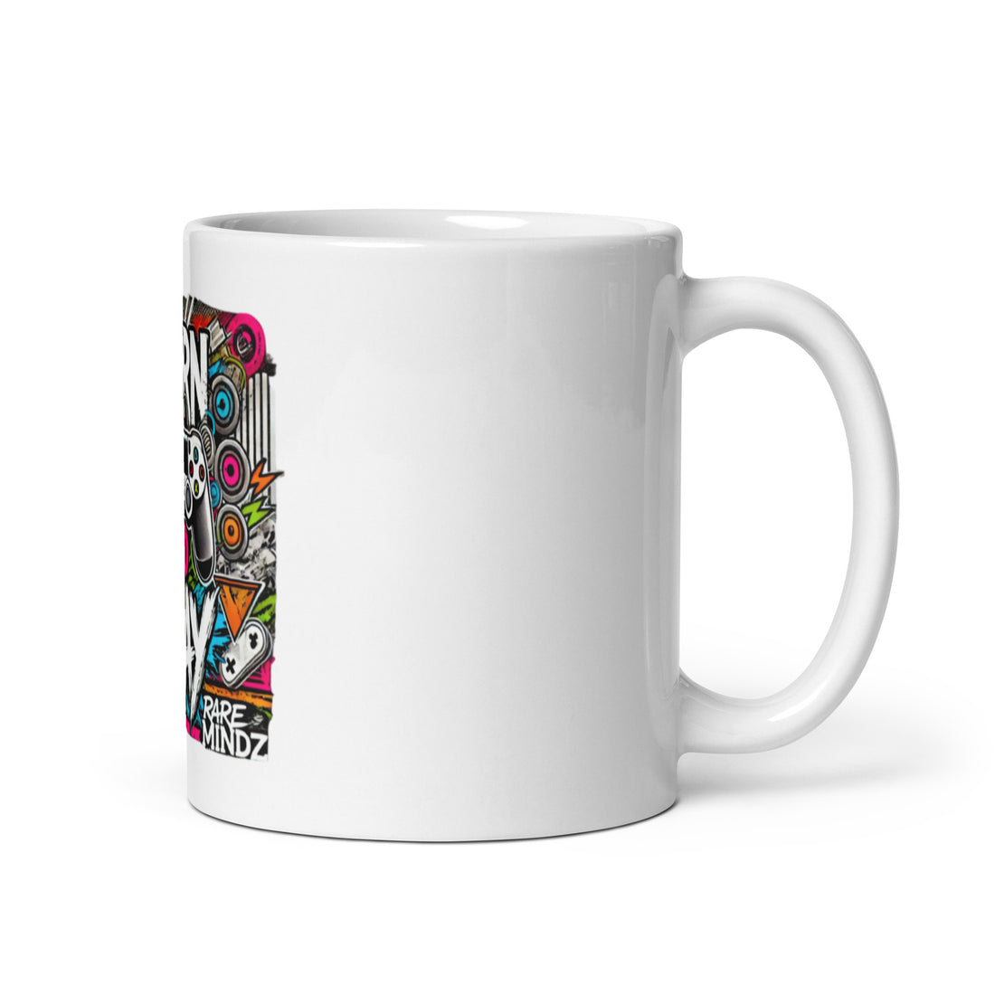 White glossy mug RARE MINDZ