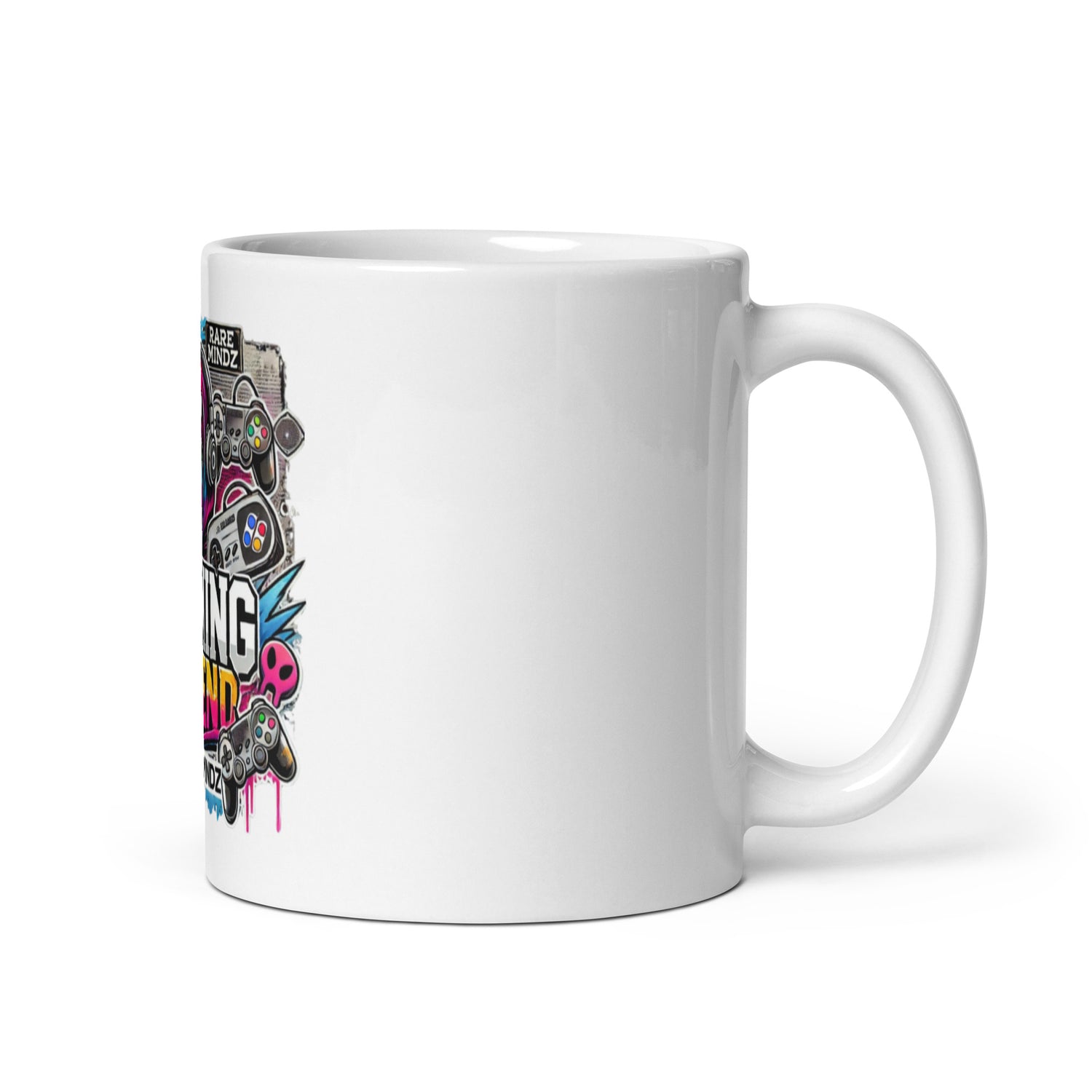 White glossy mug RARE MINDZ