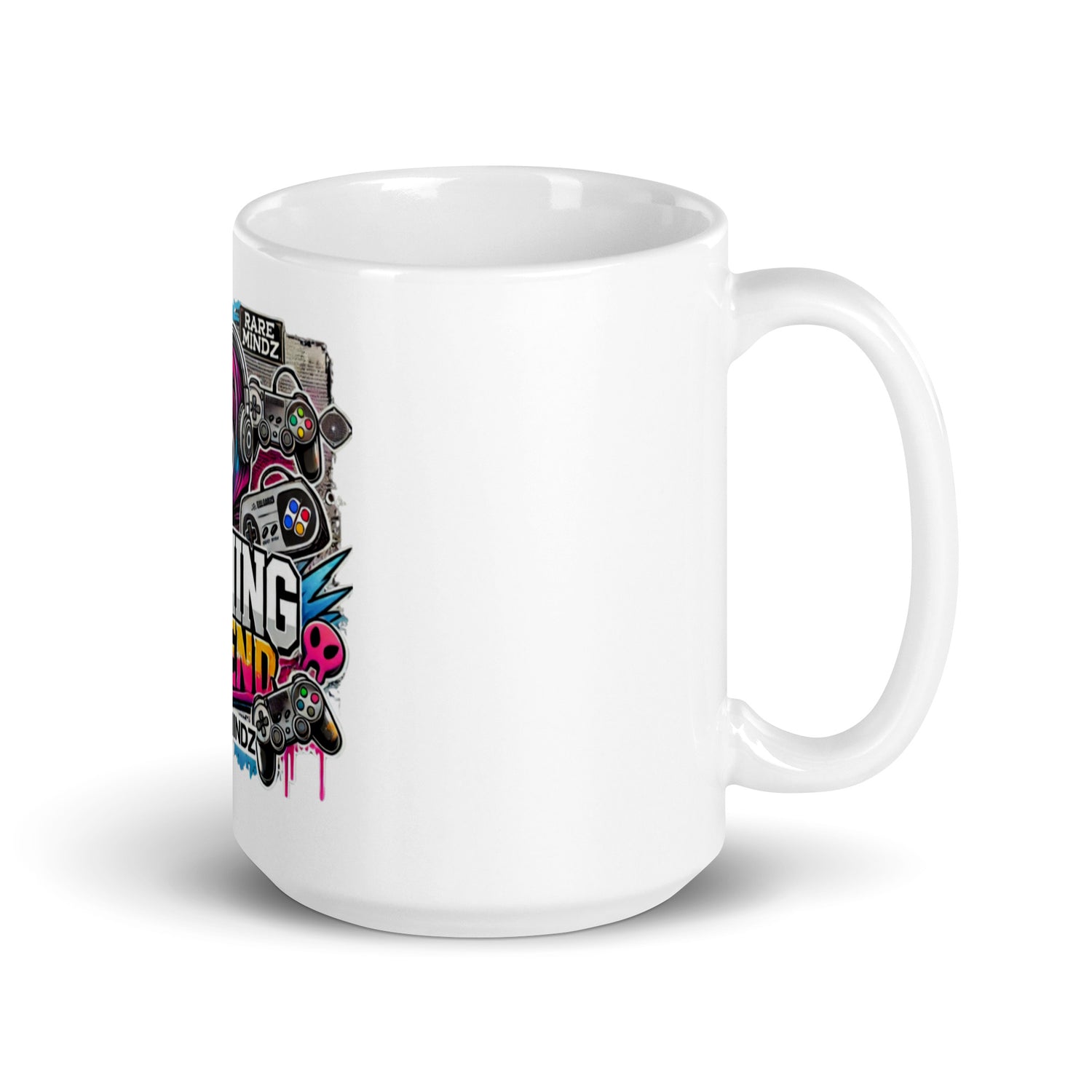 White glossy mug RARE MINDZ